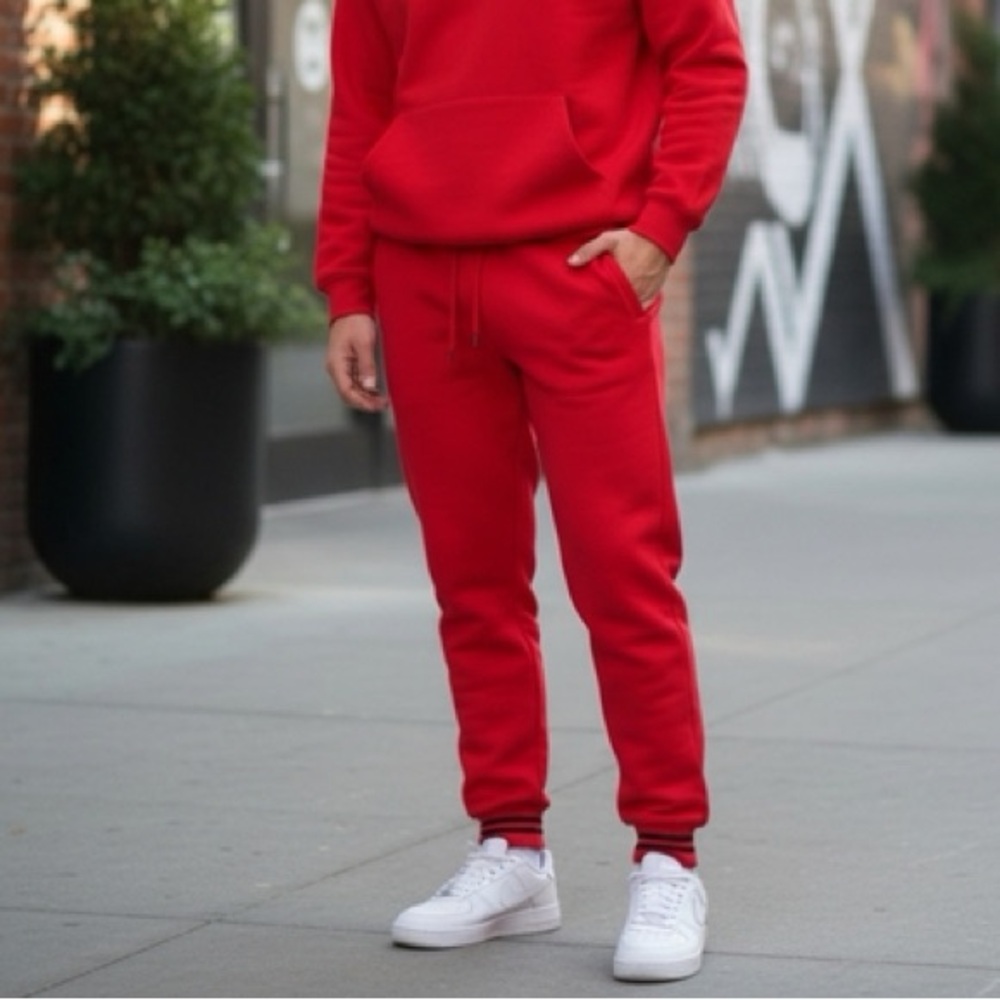 Forever 21 Men's Vibrant Red Joggers s sweatpants sweats drawstring